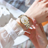 OLEVS 2897 Watches for Womens Business Luxury Casual Analog Quartz Diamond Stainless Steel Chronograph Waterproof Luminous ladies Watches Reloj Para Mujer Gold/White/Black/Blue