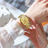 OLEVS 2897 Watches for Womens Business Luxury Casual Analog Quartz Diamond Stainless Steel Chronograph Waterproof Luminous ladies Watches Reloj Para Mujer Gold/White/Black/Blue