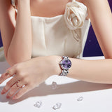 OLEVS 5573 Women's Quartz Watch with Arabic numerals and Diamond Dial Design, Blue Hands, Date Display, 3ATM Water Resistance