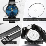 OLEVS 5869 Watches for Men Minimalist Ultra Thin Fashion Casual Analog Quartz Date Watch Waterproof Slim Simple Big Face Dress Mens Wrist Watches with Retro Leather Band for Men Reloj para Hombre