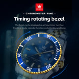 OLEVS Watches for Man 9809 Golden Blue