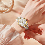 OLEVS Watches for Woman 3620 Golden White