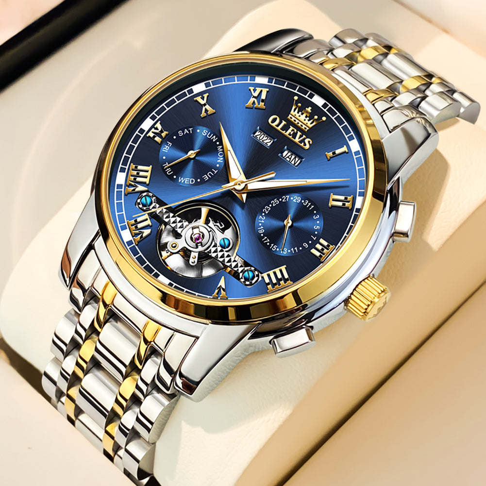 Two Tone Strap - Blue Dial Gold Trim