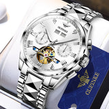 OUPINKE 3240 Self Winding Black Watches for Men Luxury Business Dress Mens Watch Reloj Para Hombre