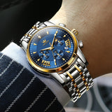 OLEVS Watches for Man 2892 Golden Blue