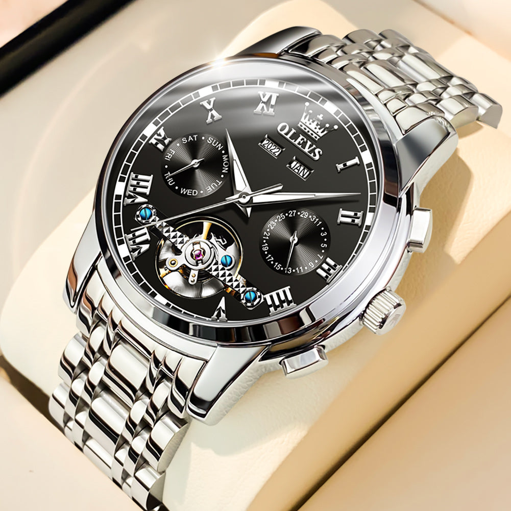 Silver Strap - Black Dial Silver Trim