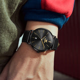 OLEVS 5869 Watches for Men Minimalist Ultra Thin Fashion Casual Analog Quartz Date Watch Waterproof Slim Simple Big Face Dress Mens Wrist Watches with Retro Leather Band for Men Reloj para Hombre