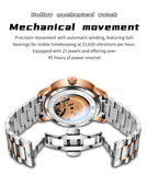 OLEVS 6670 Men Automatic Watch Diamond Skeleton Mechanical Luxury Self Winding Moon Phase Calendar Waterproof Wrist Watch for Men