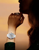 OLEVS 6016 Womens Automatic Watch Self Winding Original Diamond Luxury Date Ladies Dress Classic Luminous Waterproof Wrist Watches