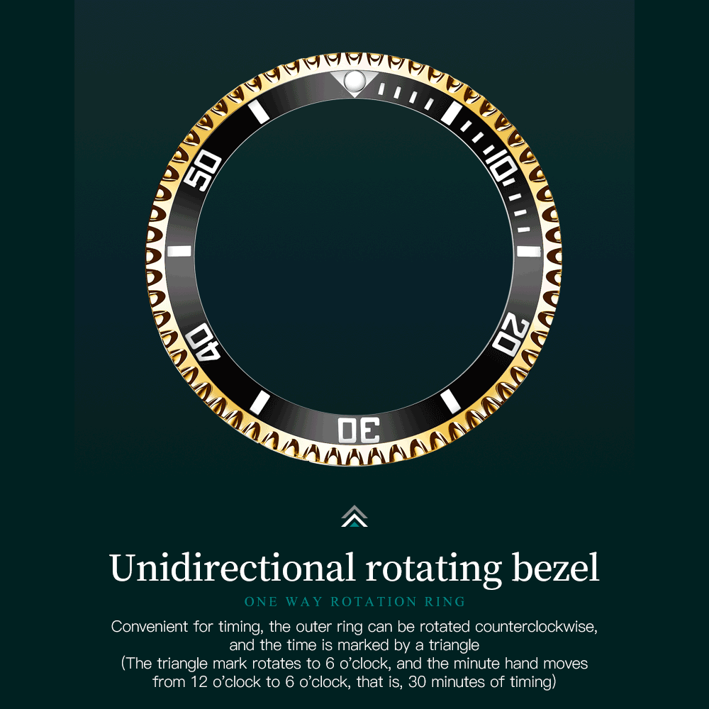 Two Tone Strap - Black Dial Gold Trim