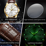 OLEVS Watches for Man 6896 Golden White