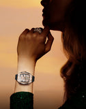 OLEVS 6016 Womens Automatic Watch Self Winding Original Diamond Luxury Date Ladies Dress Classic Luminous Waterproof Wrist Watches