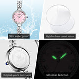 OLEVS 9971 Mermaid Full Diamond Quartz Women's Watch: Waterproof, Luminous, Fully Diamond-Set, Mermaid-Themed Design.