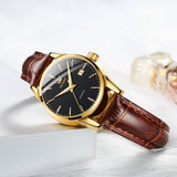 Brown Strap - Black Dial Gold Trim