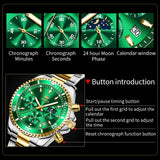 OLEVS Watches for Man 2870 Golden Green