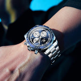 OLEVS 2945 Watches For Men Business Dress Luxury Casual Analog Quartz Stainless Steel Waterproof Luminous Date Men Wrist Watches Reloj Para Hombre Black Dial
