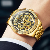 OLEVS Watches for Man 9913 Golden Black