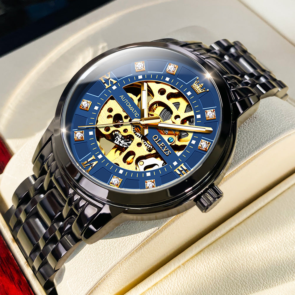 Black Strap - Blue Dial Black Trim