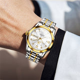 OLEVS Watches for Man 5513 Golden White
