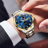 OLEVS Watches for Man 2906 Golden Blue