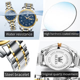 OLEVS Watches for Woman 5567 GL Golden Blue