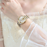 OLEVS 2897 Watches for Womens Business Luxury Casual Analog Quartz Diamond Stainless Steel Chronograph Waterproof Luminous ladies Watches Reloj Para Mujer Gold/White/Black/Blue