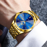OLEVS Watches for Man 3615 Golden Blue -QJ