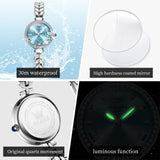 OLEVS 9971 Mermaid Full Diamond Quartz Women's Watch: Waterproof, Luminous, Fully Diamond-Set, Mermaid-Themed Design.