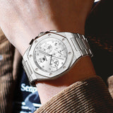 OLEVS 3626 Watches for Men Business Dress Analog Quartz Chronograph Gold Plated Stainless Steel Waterproof Luminous Date Classic Mens Wrist Watches Reloj Para Hombre