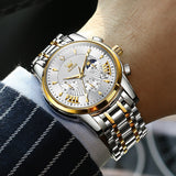 OLEVS Watches for Man 2892 Golden White