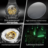 OLEVS 6669 Automatic Watches for Men Self Winding Mechanical Skeleton Luxury Dress Stainless Steel Waterproof Luminous Mens Wrist Watches Reloj Para Hombre