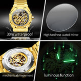 OLEVS 6669 Automatic Watches for Men Self Winding Mechanical Skeleton Luxury Dress Stainless Steel Waterproof Luminous Mens Wrist Watches Reloj Para Hombre