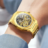 OLEVS 6669 Self Winding Watches for Men Automatic Mechanical Tourbillon Stainless Steel Waterproof Luminous Luxury Dress Wrist Watches