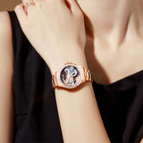 OLEVS 6699 Automatic Watches for Womens Mechanical Diamond Skeleton Self Winding Luxury Dress Waterproof Luminous Ladies Watches Womens Wrist Watches Gift Reloj Para Mujer