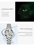 OLEVS 9931 Couple Watches His and Her Fashion Dresse Romantic Set Pair Matching Stainless Steel Strap Luminous Waterproof Wrist Watch