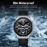 OLEVS 9911 Watches for Men Chronograph Waterproof Luxury Dress Quartz Silicon Strap Multifunction Moon Phase Business Calendar Luminous Men Wrist Watches Reloj Para Hombre Gray/Black/White