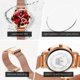 OLEVS Watches for Woman 5189 Rose Red DW