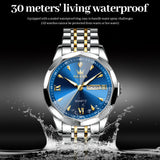 OLEVS Watches for Man 9998 Golden Blue