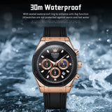 OLEVS 9911 Watches for Men Chronograph Waterproof Luxury Dress Quartz Silicon Strap Multifunction Moon Phase Business Calendar Luminous Men Wrist Watches Reloj Para Hombre Gray/Black/White