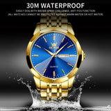 OLEVS Watches for Man 3615 Golden Blue -QJ