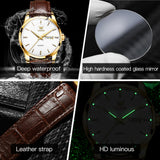 OLEVS Watches for Man 6898 Golden White