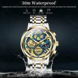 OLEVS Watches for Man 9947 Golden Blue