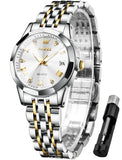 OLEVS Watches for Woman 9931 Golden White