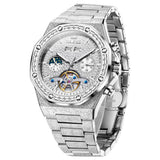 OLEVS 9805 Automatic Mens Watches Self Winding Mechanical Business Diamond Luxury Dress Stainless Steel Waterproof Luminous Wrist Watch