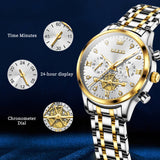 OLEVS 2897 Watches for Womens Business Luxury Casual Analog Quartz Diamond Stainless Steel Chronograph Waterproof Luminous ladies Watches Reloj Para Mujer Gold/White/Black/Blue