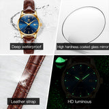 OLEVS Watches for Woman 6898 Golden Blue