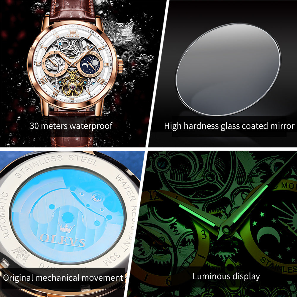 Brown Strap - White Dial Rose Trim