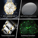 OLEVS Watches for Man 2906 Golden White