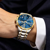 OLEVS Watches for Man 2730 Golden Blue