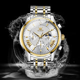 OLEVS Watches for Man 2892 Golden White